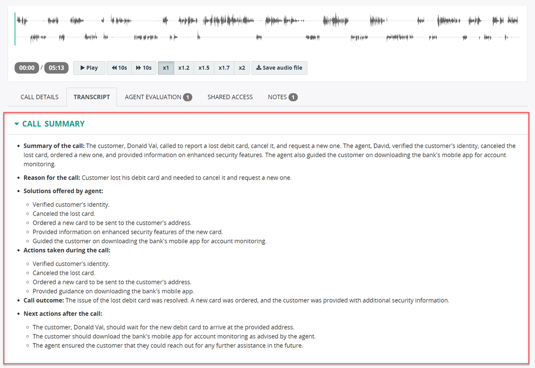 Call Summarization